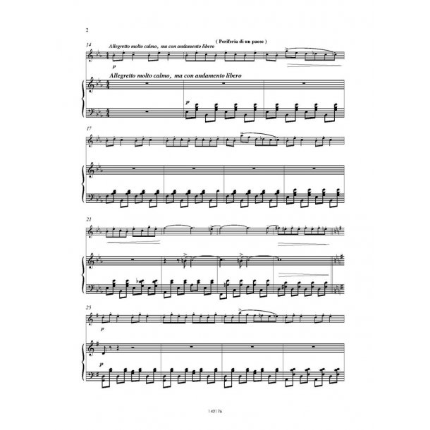 La strada : V: Periferia di un paese (Rielaborazione per fIauto e pianoforte di C. Tabarelli)